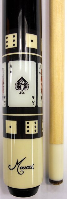 Meucci HOF 4 Spades 12.75mm Black Dot Shaft   Free 2x3 Burgundy Case 